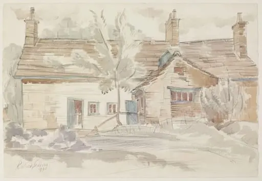 Cottages at Norton, No.4, by Thomas Seddon, watercolor