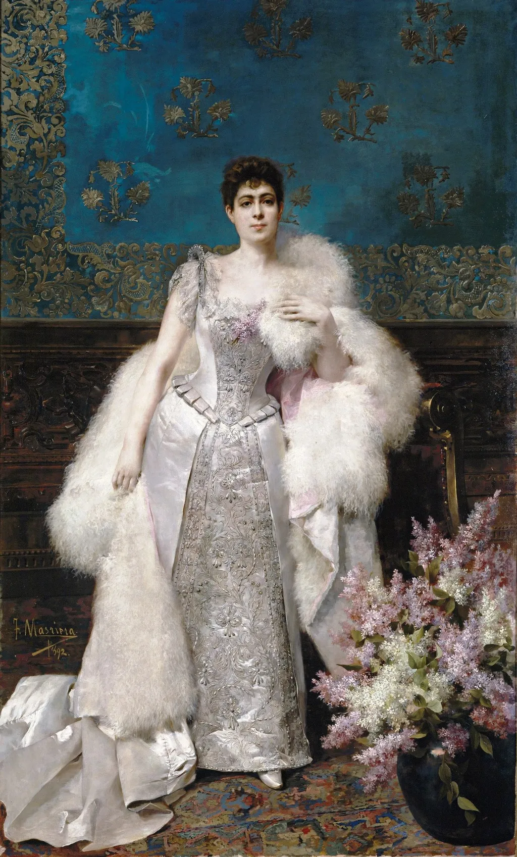 Francisca Aparicio y Mérida marquesa de Vistabella, by Francesc Masriera Manovens, oil, 1896