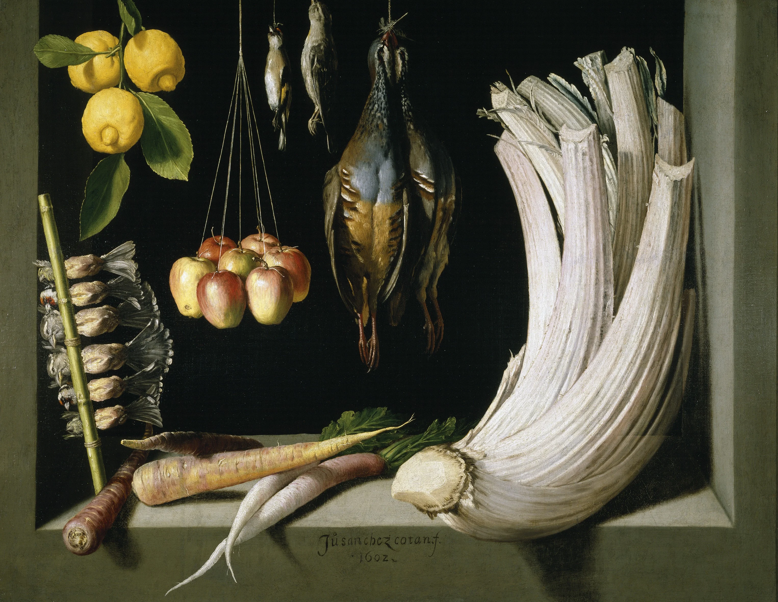 Still Life with Game Fowl,Vegetables and Fruits, detail