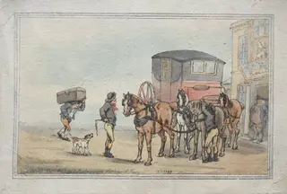 Postboys and Posthorses at the White Hart Inn, by Thomas Rowlandson, 1787