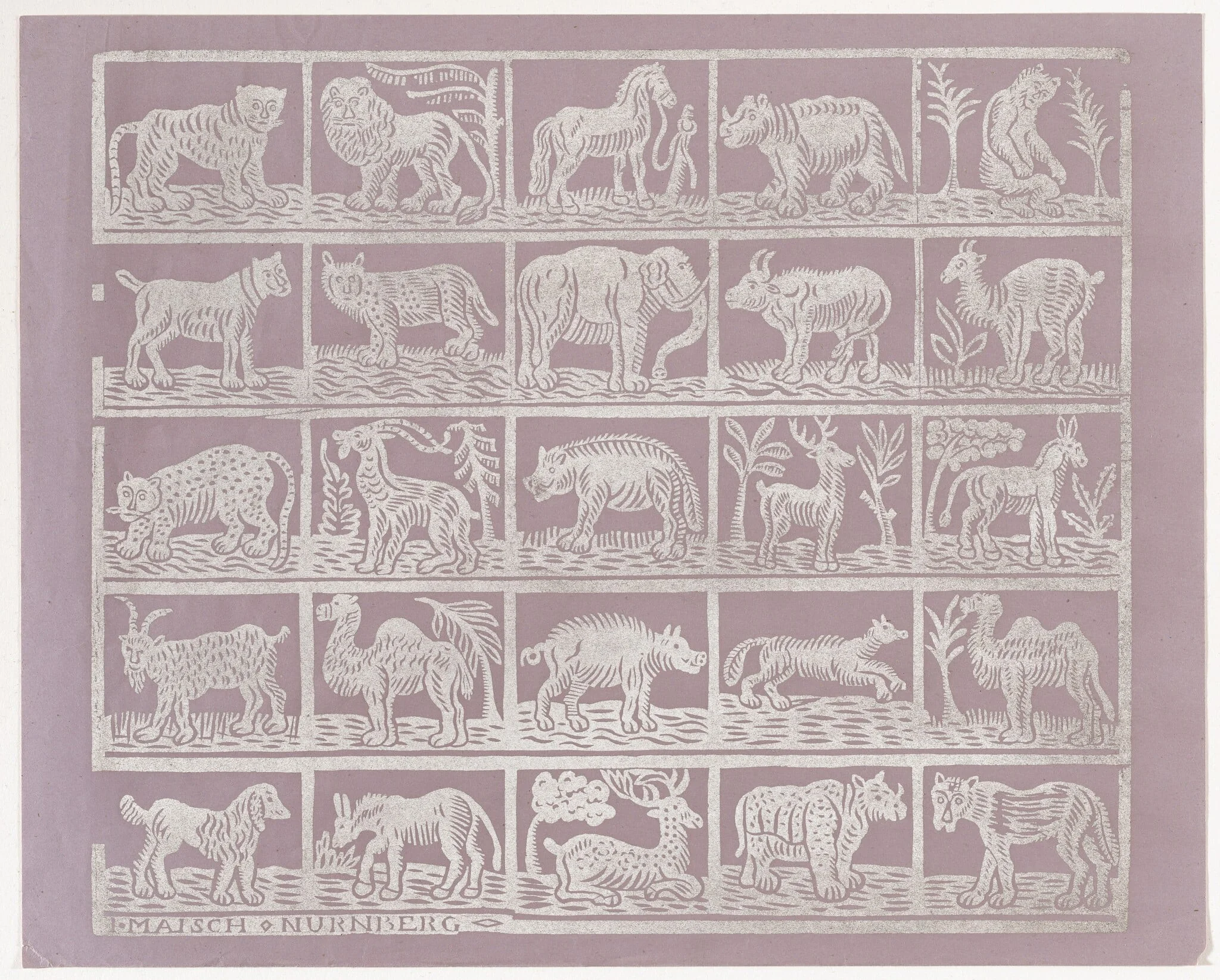Endpaper with Animals, detail
