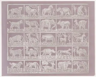 Endpaper with Animals, by Johann Maisch, ink, 1824