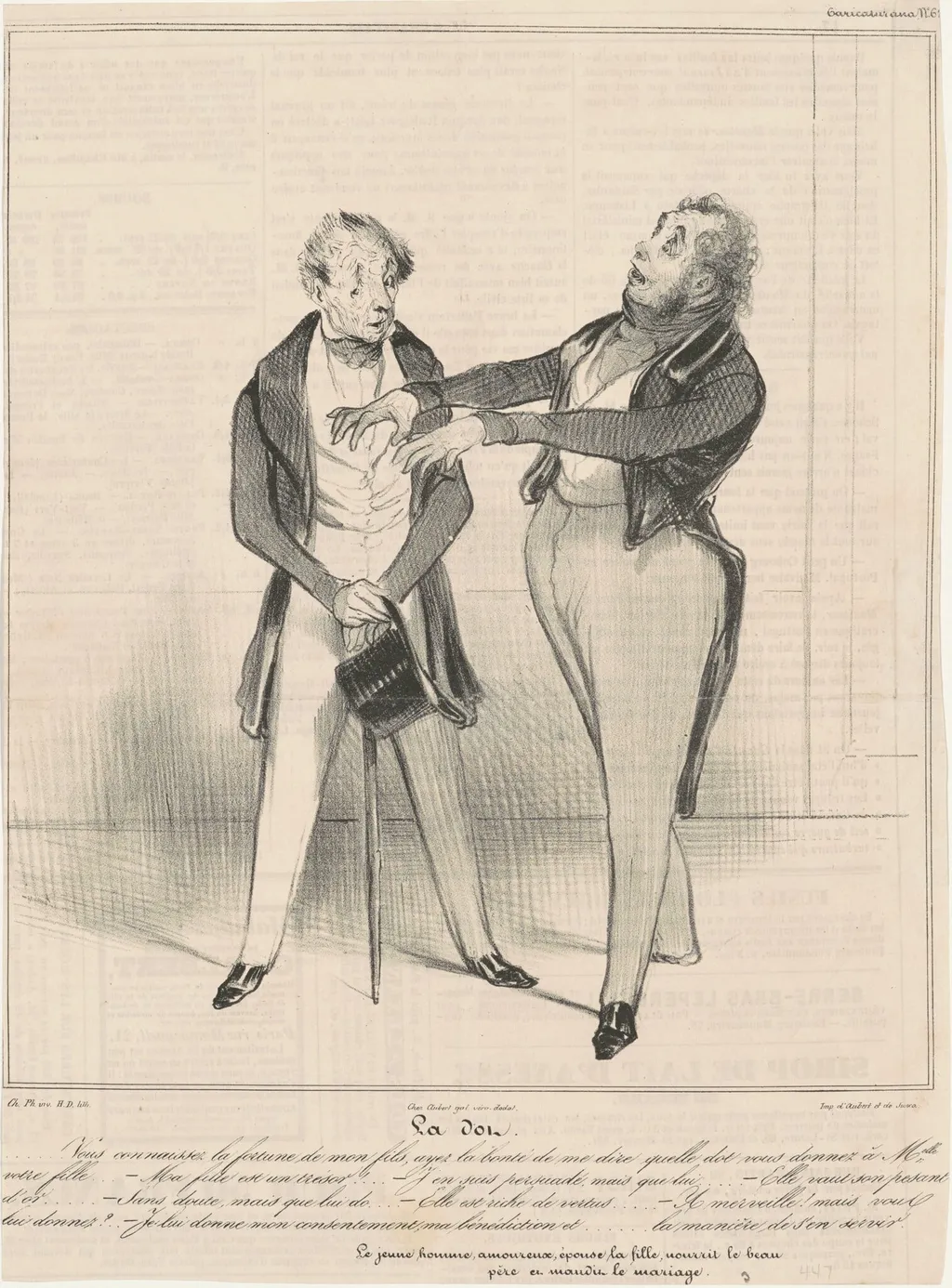 La Dot...vous connaissez la fortune..., by Honoré Daumier, ink, 1837