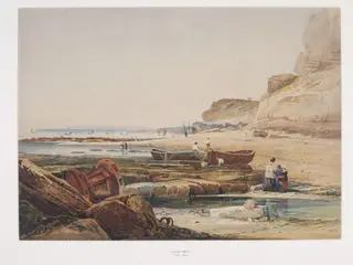 The Beach, Hastings, by Samuel Prout, watercolor, 1800