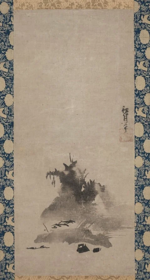 Haboku (Flung-ink) Landscape, detail