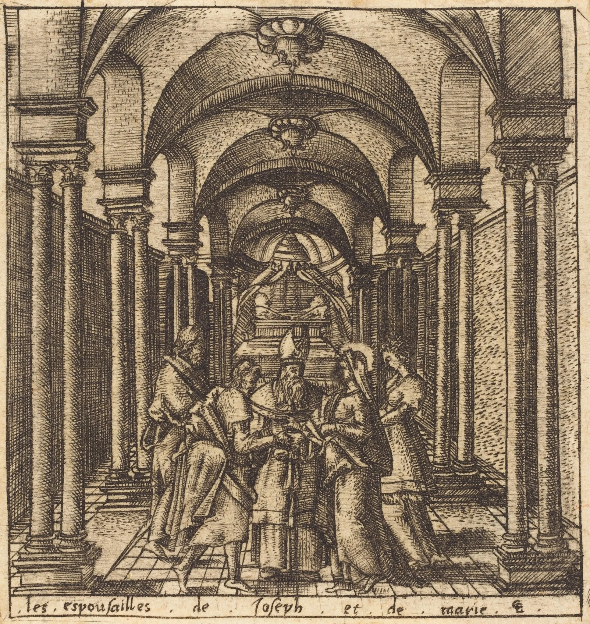 The Marriage of the Virgin, detail