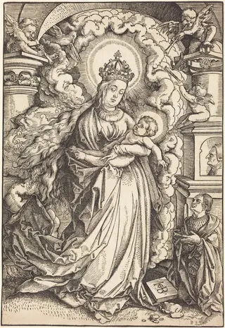 Madonna and Child, by Hans Baldung Grien, ink, 1516