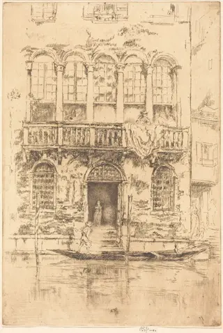 The Balcony, by James McNeill Whistler, ink, 1880