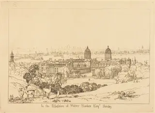 London from Greenwich, by Joseph Mallord William Turner, ink, 1811
