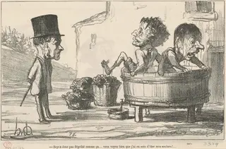 Soyez donc pas dégouté comme ca ..., by Honoré Daumier, ink, 1864