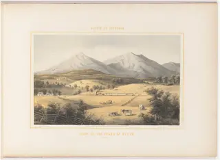 View of the Peaks of Otter, by Woldemar Rau, ink, 1858