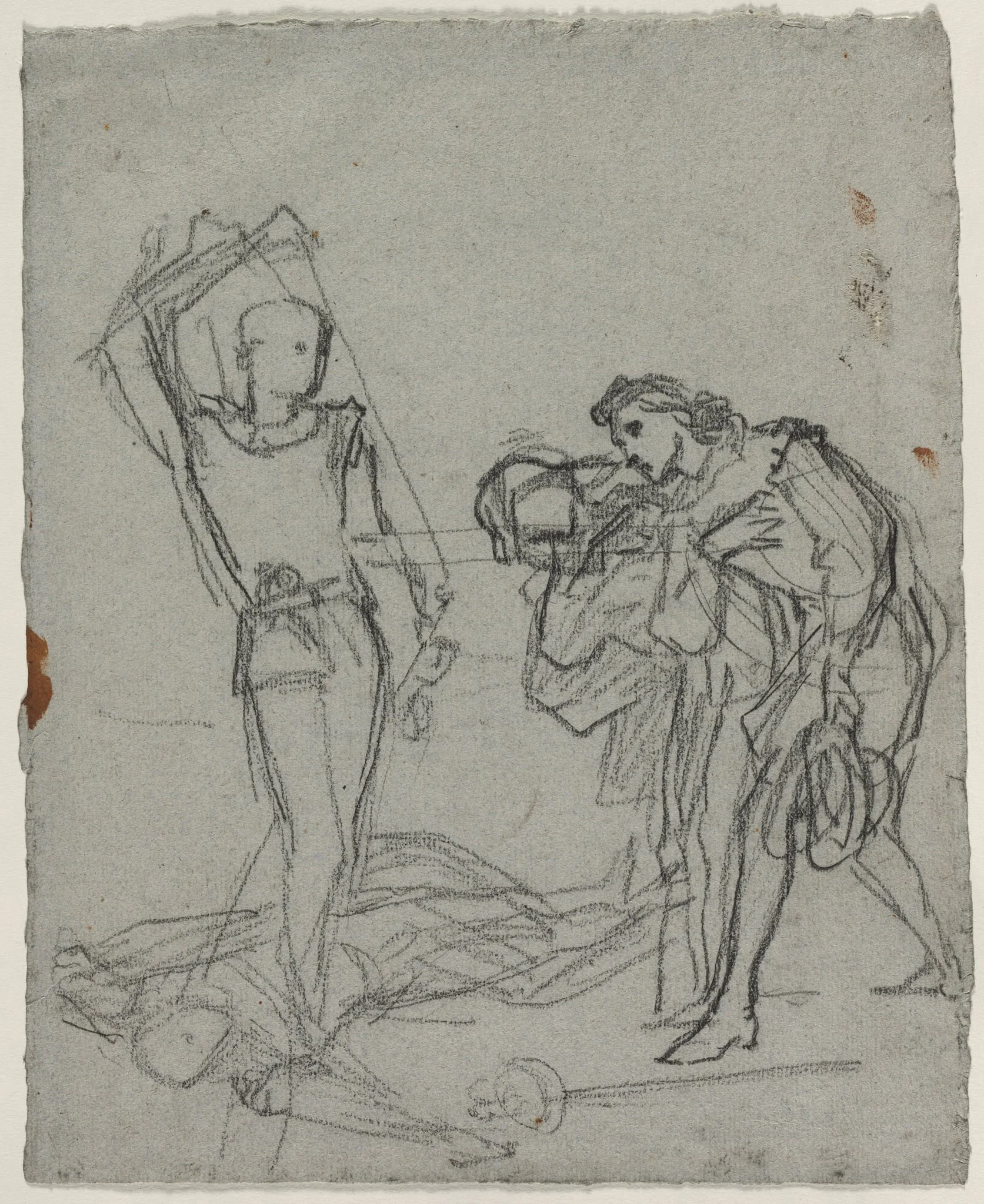 Duel after the Masked Ball (recto), detail