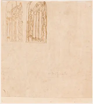 Two Architectural Studies, by Lattanzio Gambara, chalk, 1552