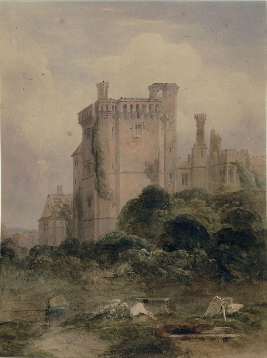Thornbury Castle, Gloucestershire., by Peter De Wint, watercolor