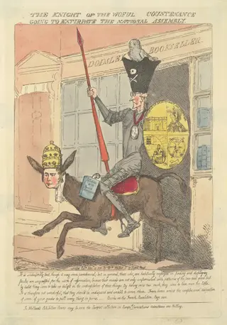 The Knight of the Woeful Countenance Going to Extirpate the National Assembly, by Frederick George Byron, watercolor, 1790