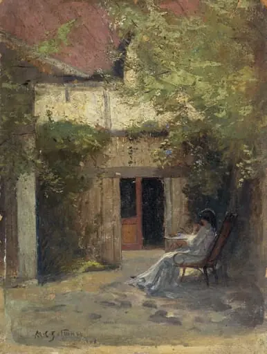 Peisaj (cu figurină), by Satmary Alexandru, 1850