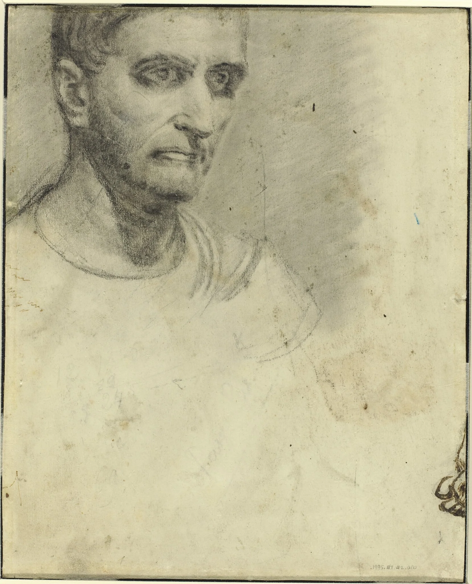 Study of a Man [verso], detail