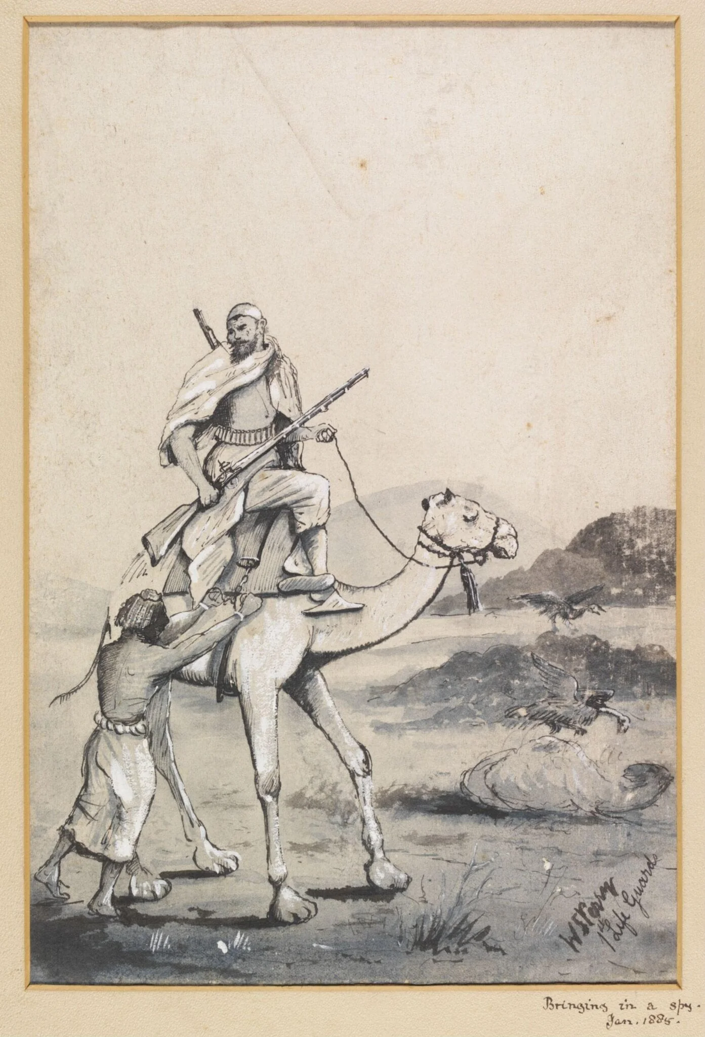Bringing in a spy. Jan. 1885, detail