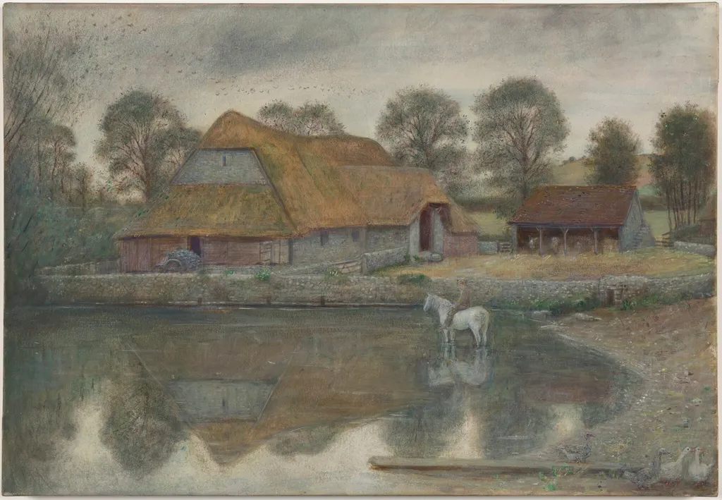 The Old Barn, Arreton, Isle of Wight, by Marie Spartali Stillman, watercolor, 1894