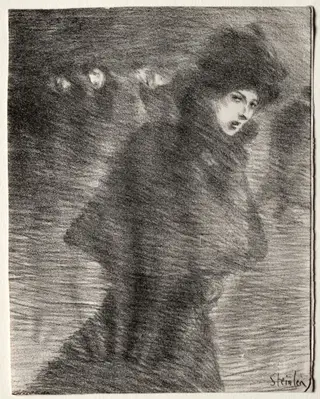 A Woman Passing By, by Théophile Alexandre Steinlen, 1897