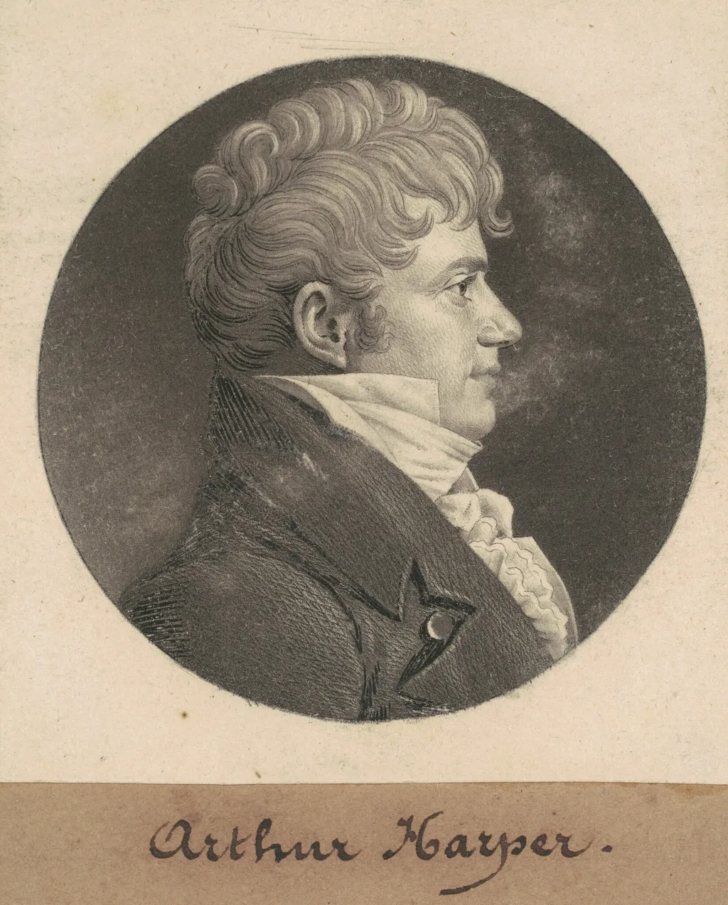 Arthur Harper, by Charles B. J. Févret de Saint-Mémin, ink, 1809