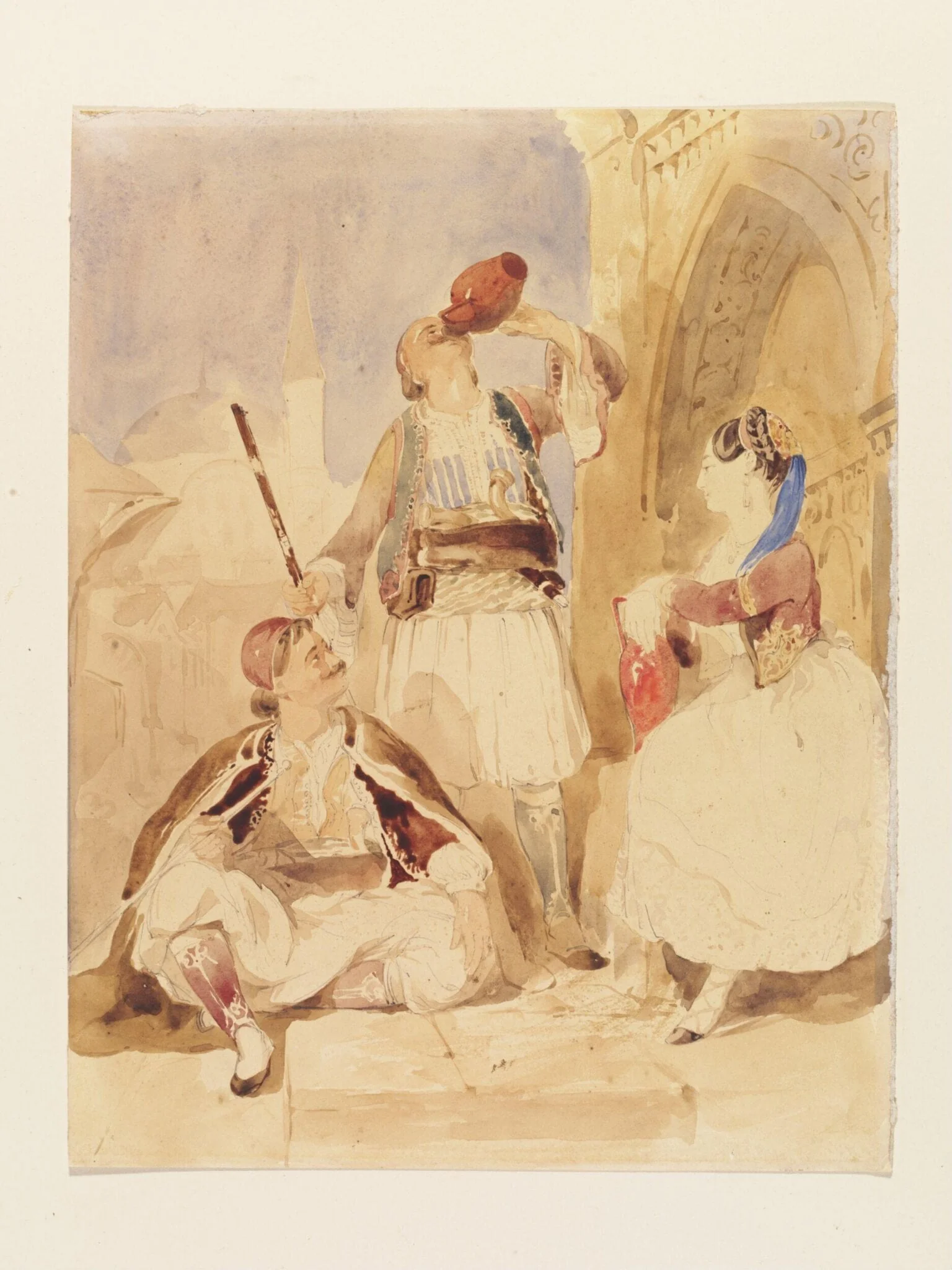 Albanians, and Greek woman of Smyrna, detail