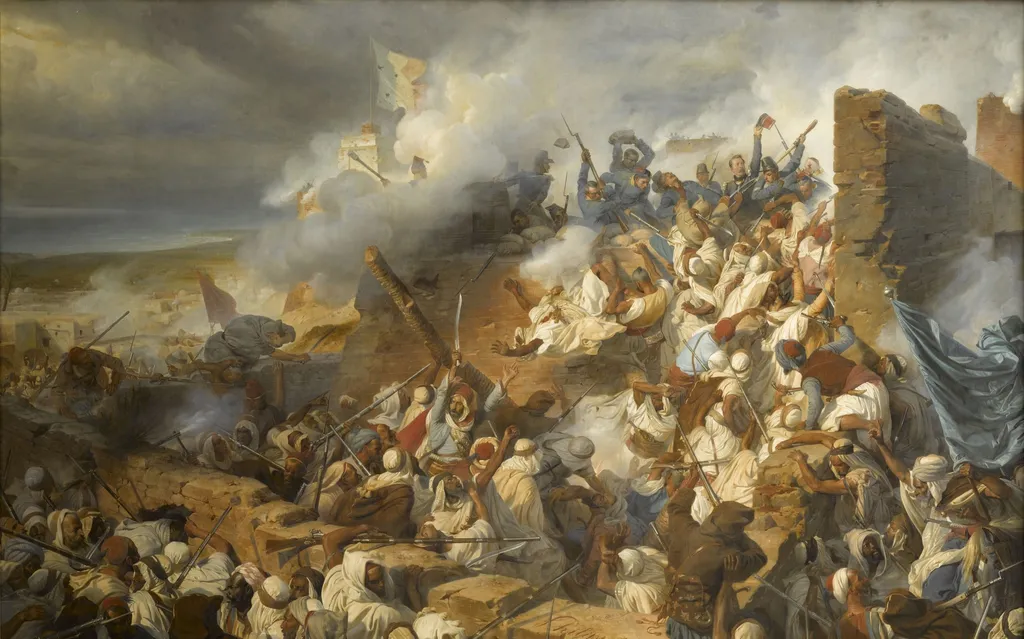 Defense of Mazagran, February 2 to 6, 1840, by Henri Félix Emmanuel Philippoteaux, oil, 1841