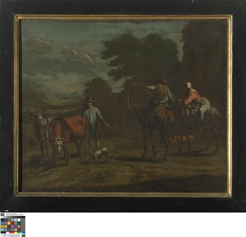 Landschap met boeren, detail