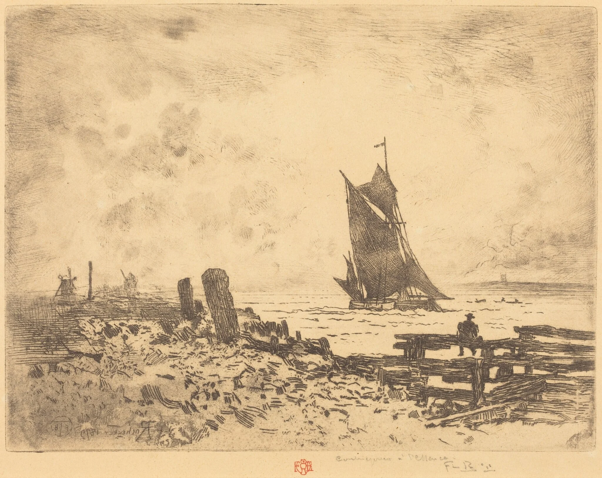 La Petite Marine - Souvenir de Medway (counterproof), detail