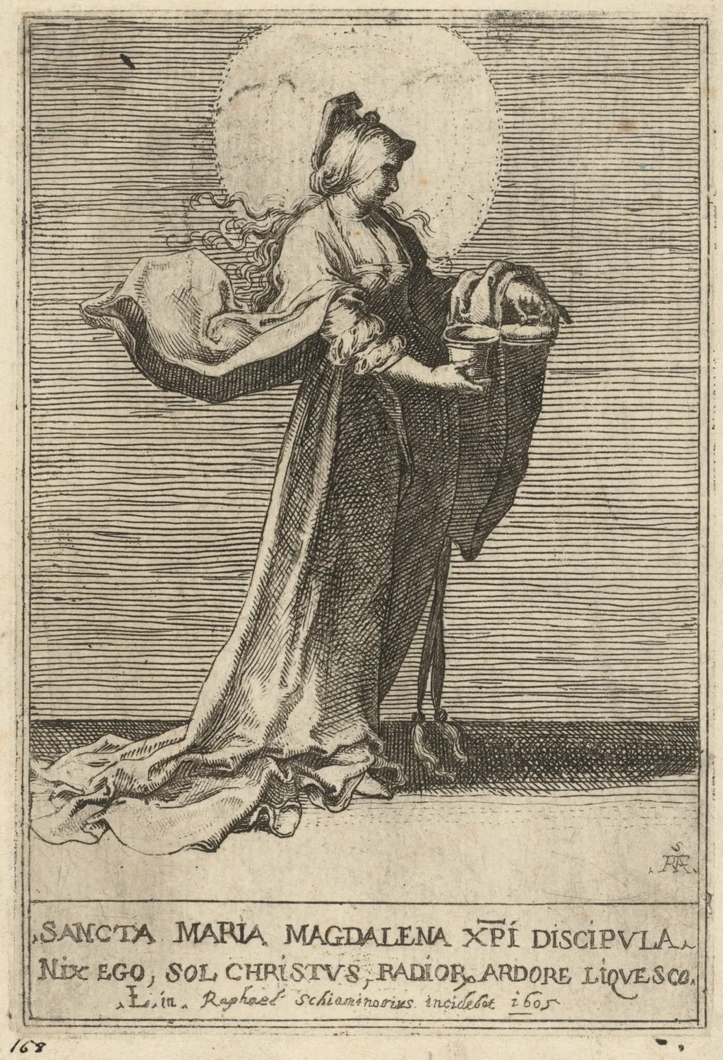 Saint Mary Magdalene, by Raffaello Schiaminossi, ink, 1605