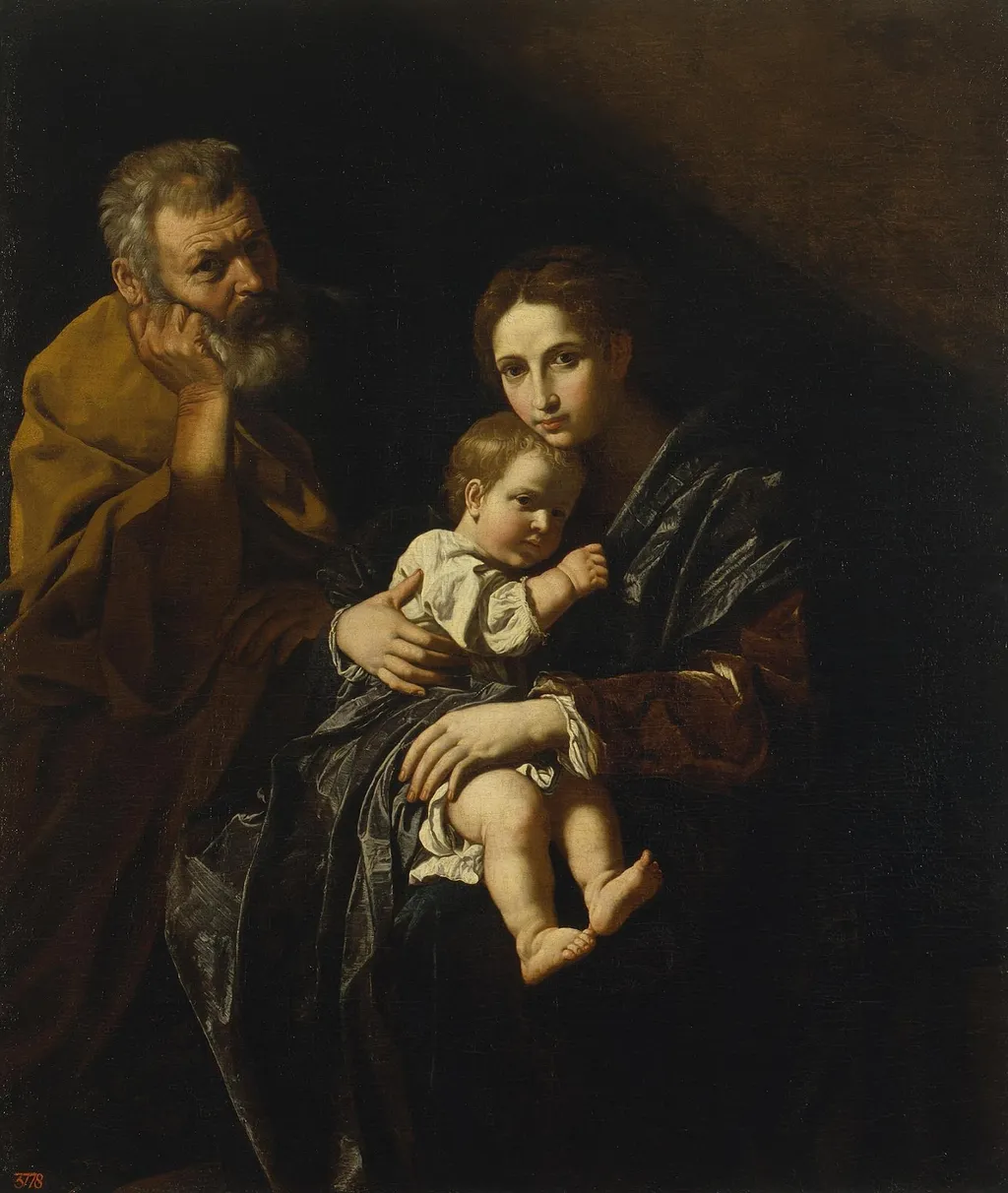 Holy Family, by Bartolomeo Cavarozzi, oil, 1621