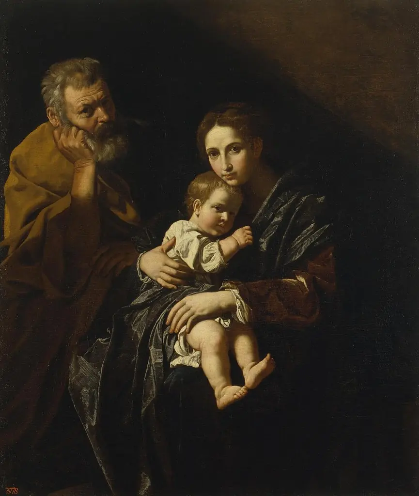 Holy Family, by Bartolomeo Cavarozzi, oil, 1621