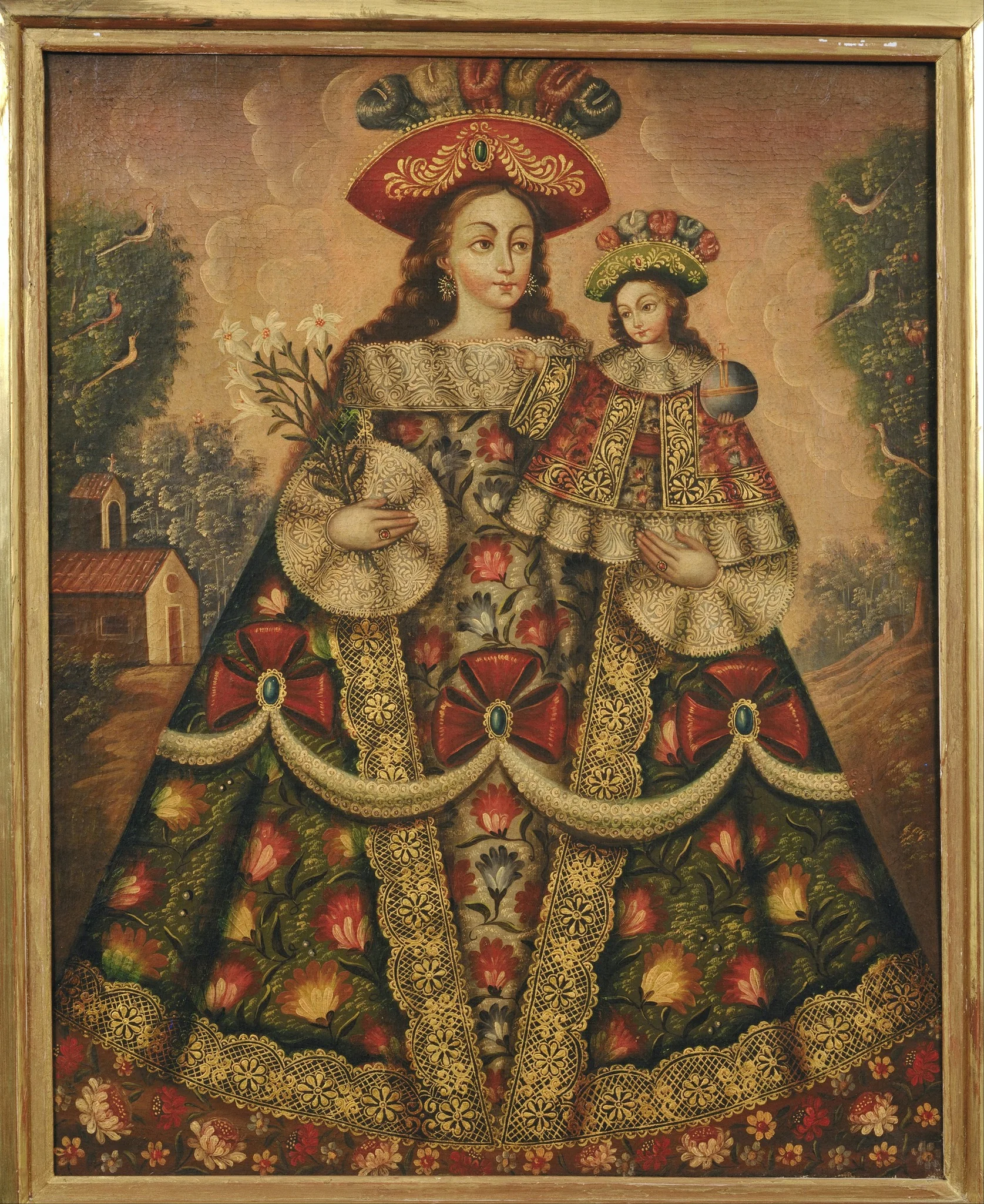 The Virgin of the Pilgrims and Child, detail
