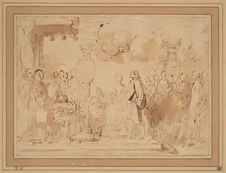 George III Resuming Royal Power in 1789, by Benjamin West, ink, 1789
