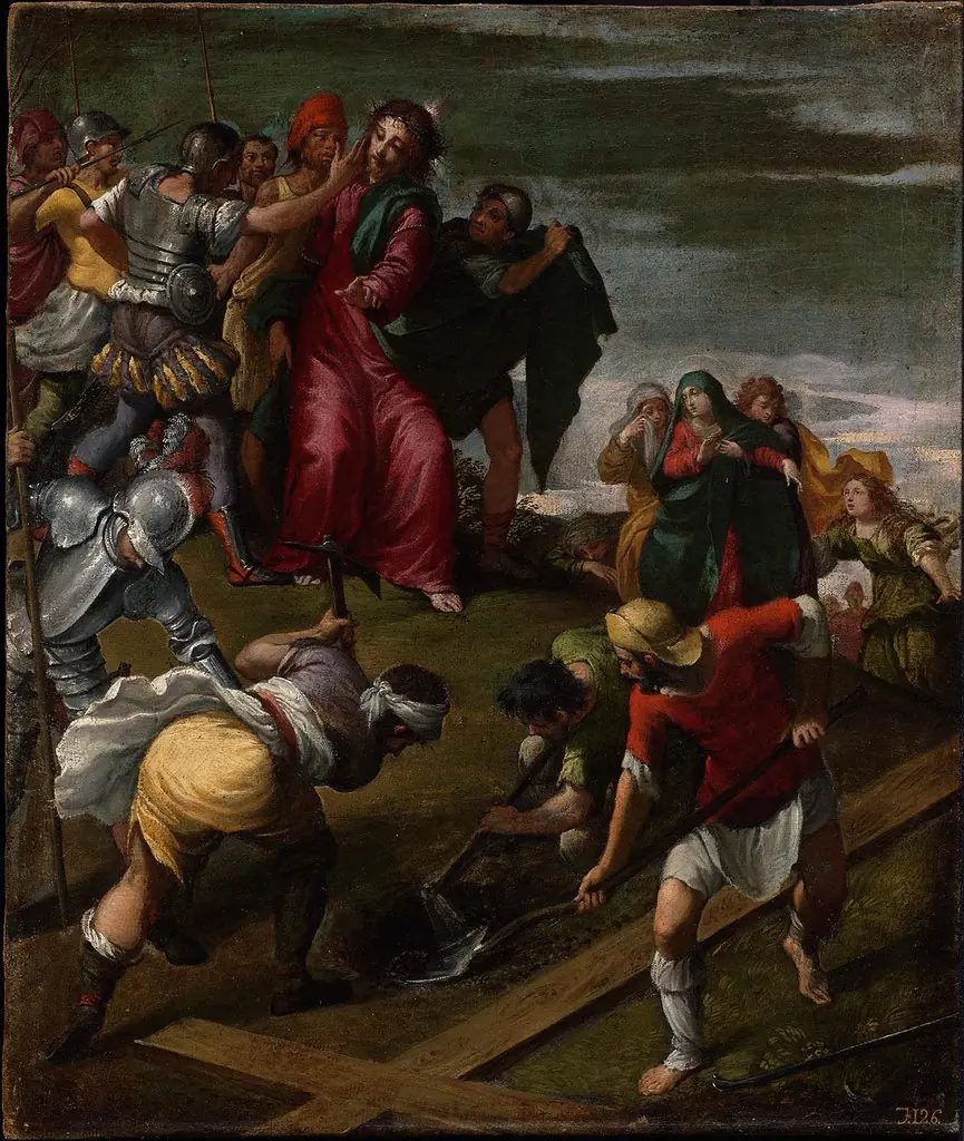 Christ on Calvary, by Scarsellino, oil, 1595
