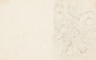 Trees [verso], by David Cox, graphite, 1831