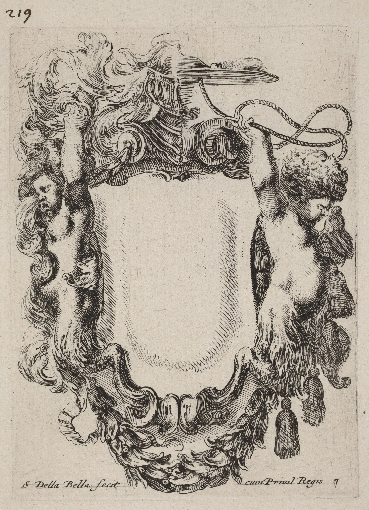 Cartouche with Infant Satyrs, detail