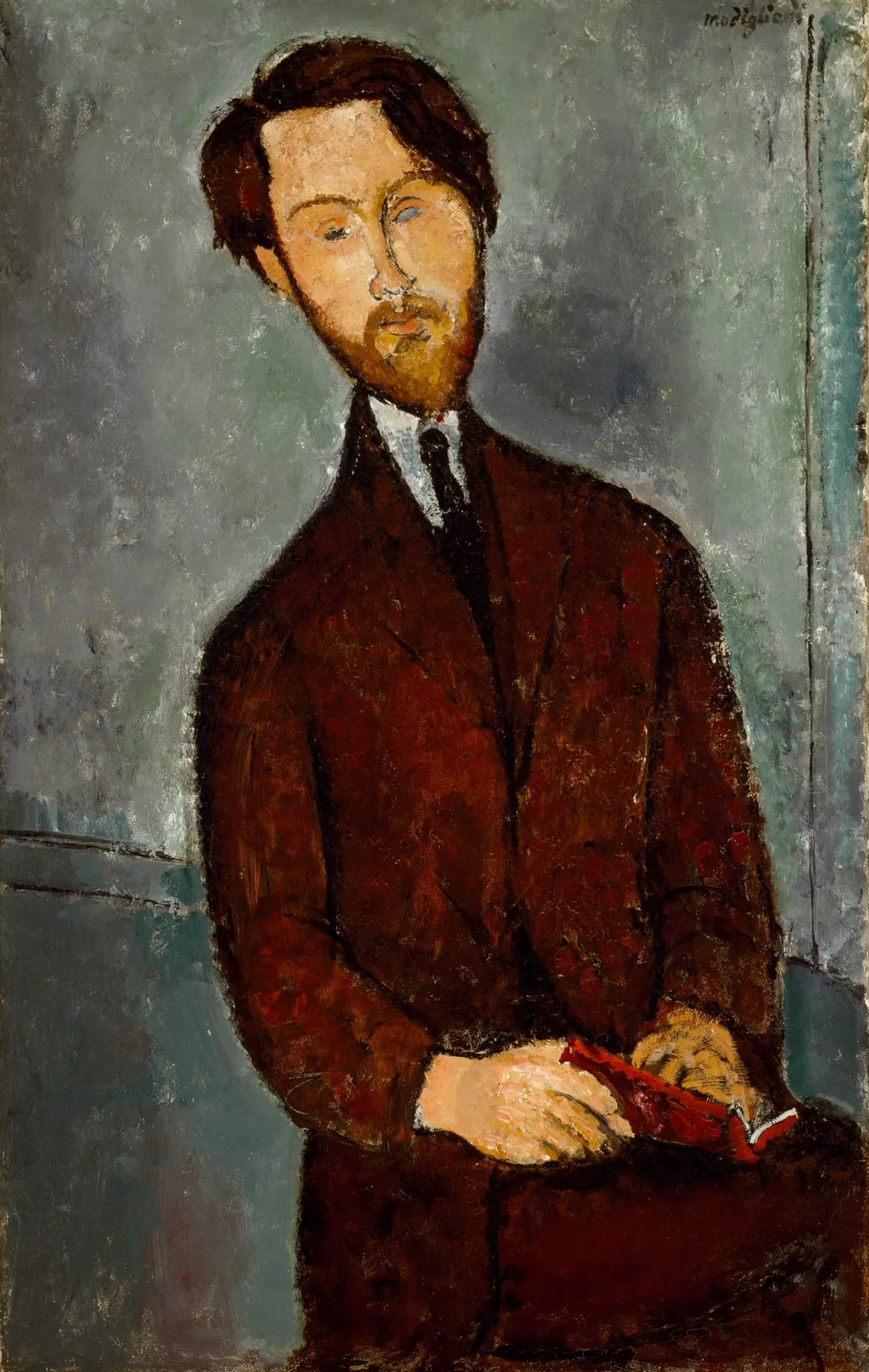 Léopold Zborowski, by Amedeo Modigliani, oil, 1916