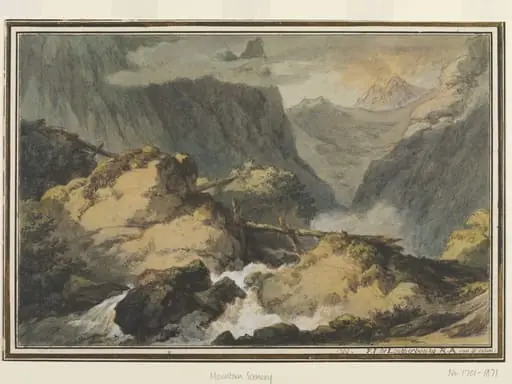 Mountain Scenery, by Philip James de Loutherbourg, watercolor, 1799