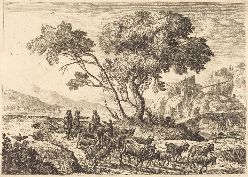 Departure for the Fields (Le départ pour les champs), by Claude Lorrain, ink, 1640