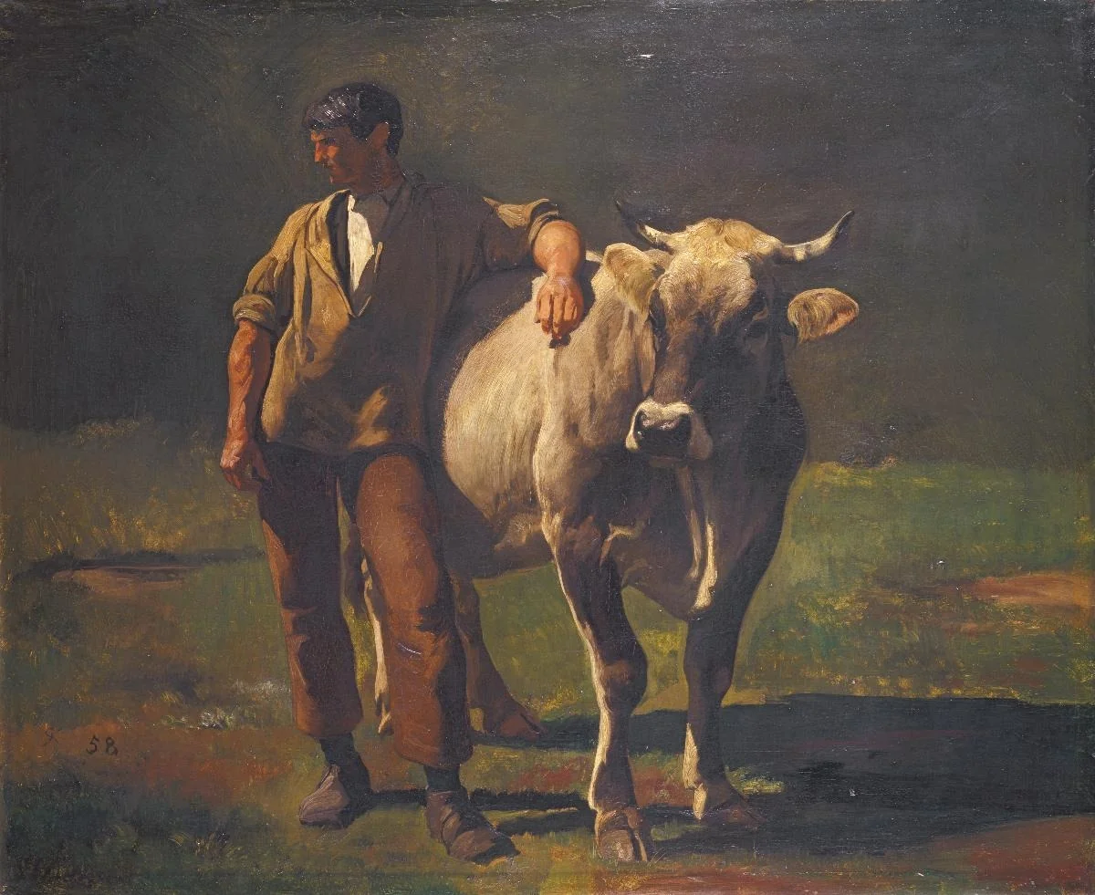 Friedli mit der Kuh. Studie, detail