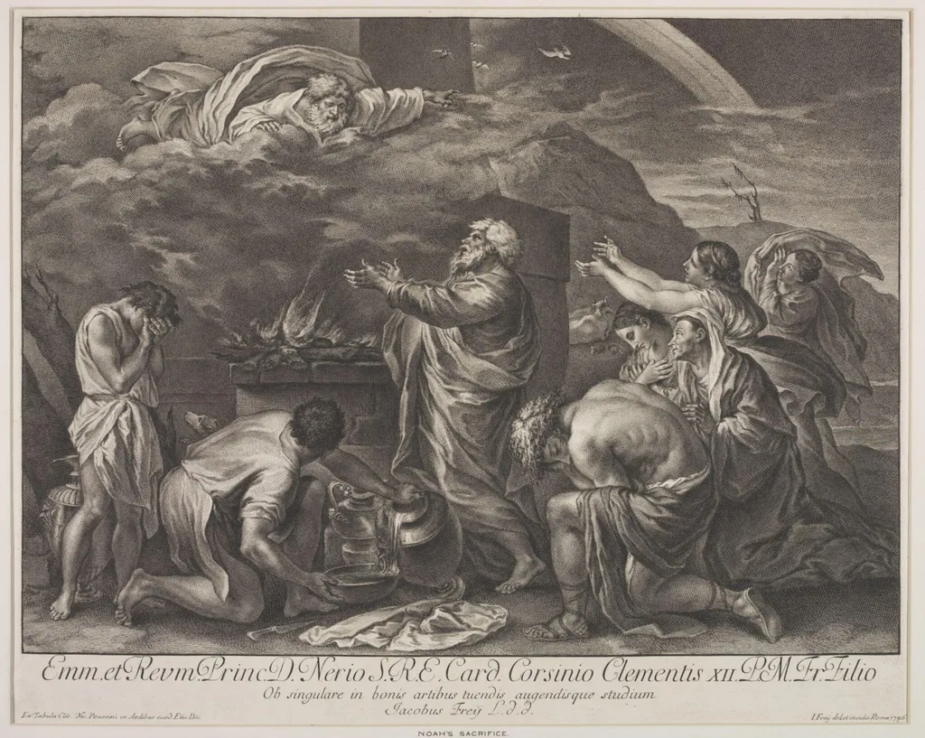 Noah's Sacrifice, by Johannes Jakob Frey, 1850