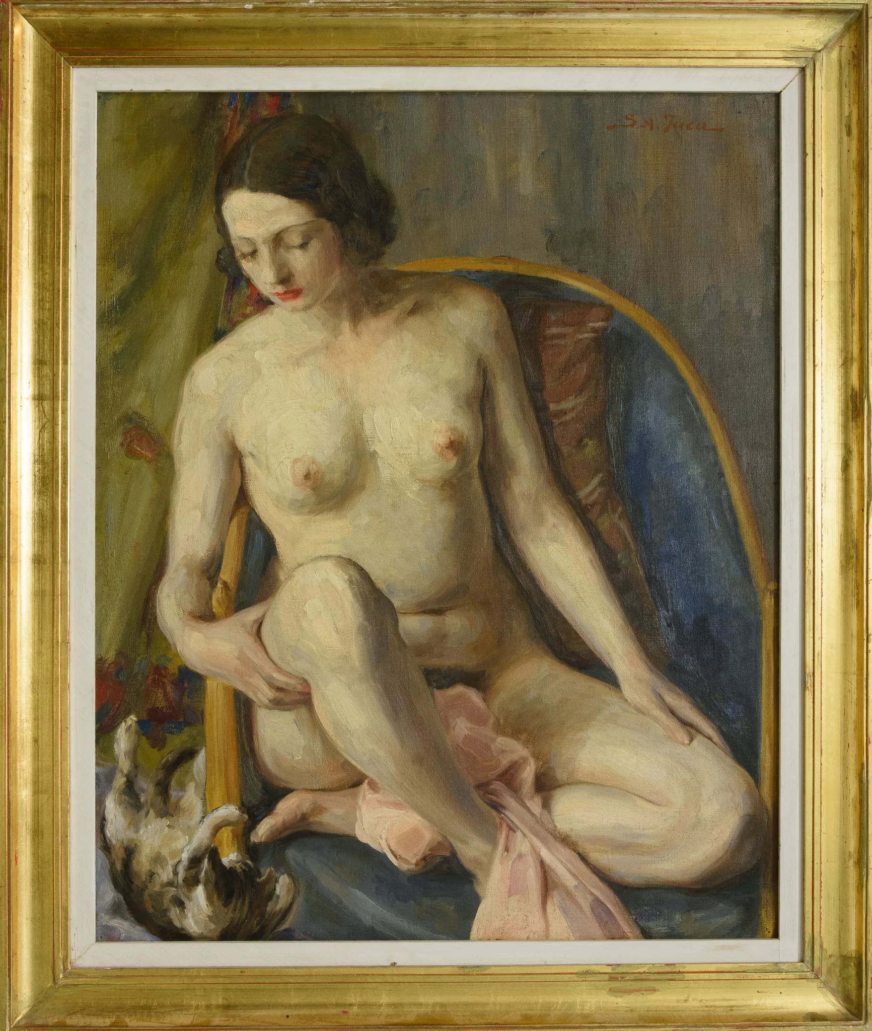 Nud în fotoliu, detail