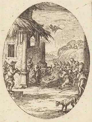 The Adoration of the Shepherds, by Jacques Callot, ink, 1631
