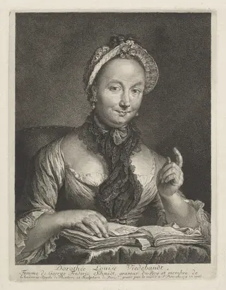 Dorothée Louise Viedebandt (The Artist's Wife), by Georg Friedrich Schmidt, ink, 1761