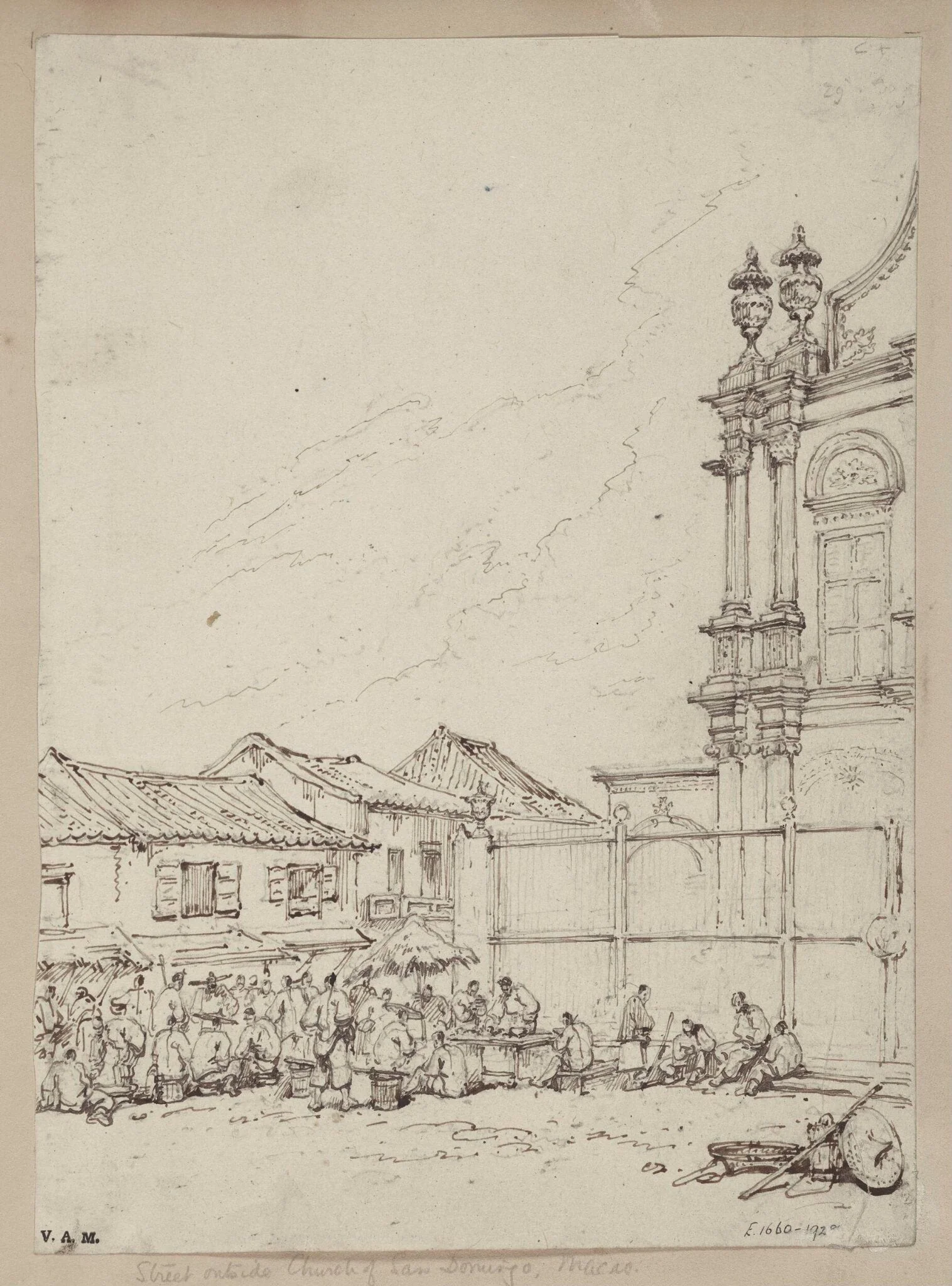 The street market outside the church of S. Domingos, Macau, detail