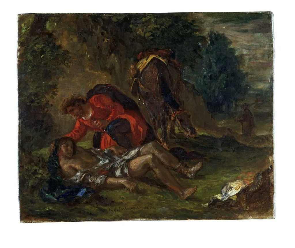The Good Samaritan, by Fernand-Victor-Eugène Delacroix, oil, 1852