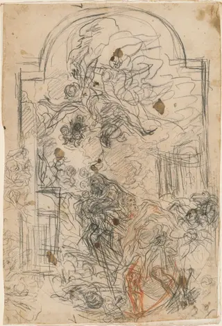 The Flight into Egypt, by Baldassare Franceschini, chalk