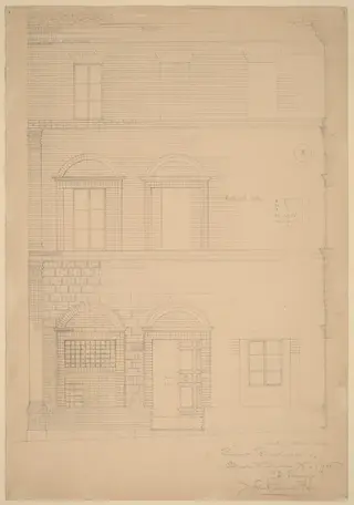 Siena Brickwork, by John Russell Pope, graphite, 1896