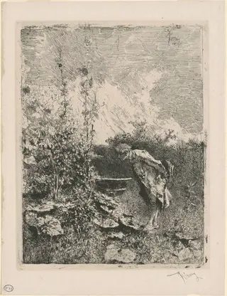L'Amateur de jardin (The Gardening Enthusiast), by Mariano Fortuny Marsal, ink, 1878